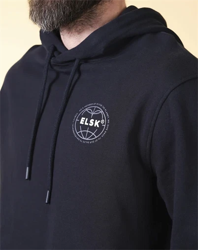 Elsk - Statement Globe Mens Hoddie - Black